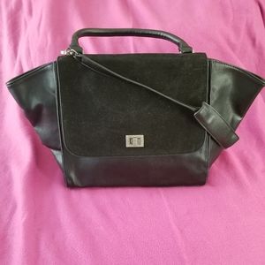 Leather and suede handbag